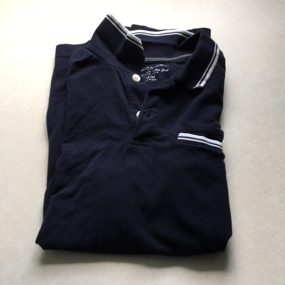 Banana Republic polo with pocket — dark navy blue
